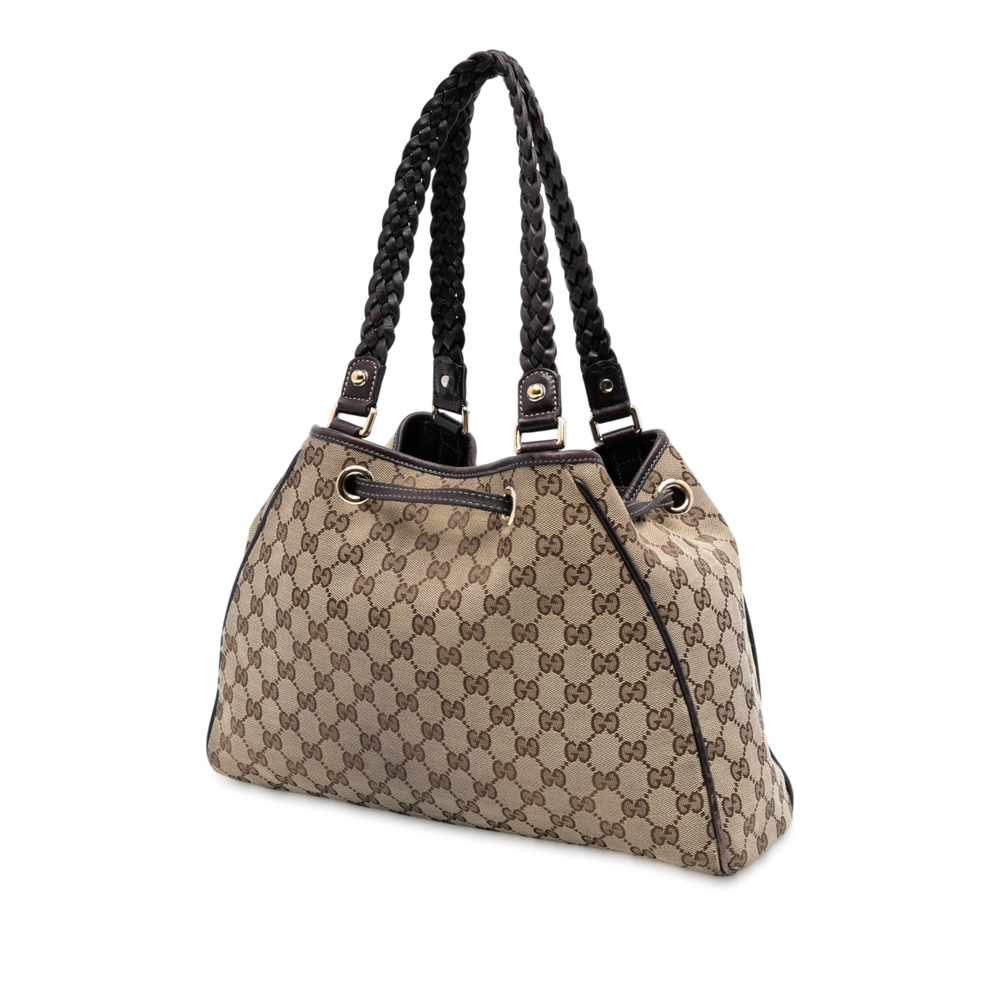 Pre-Loved Gucci Medium GG Canvas Braided Peggy Tote - Picture 2 of 7